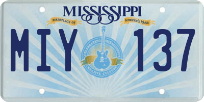 MS license plate MIY137