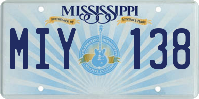 MS license plate MIY138