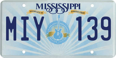 MS license plate MIY139