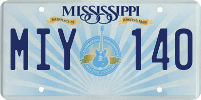 MS license plate MIY140