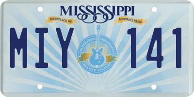 MS license plate MIY141