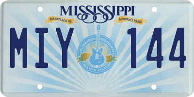 MS license plate MIY144