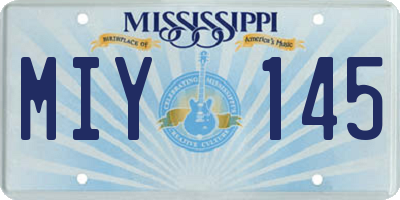 MS license plate MIY145