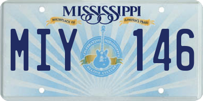 MS license plate MIY146
