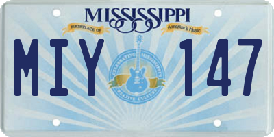 MS license plate MIY147