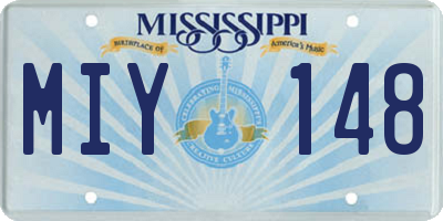 MS license plate MIY148
