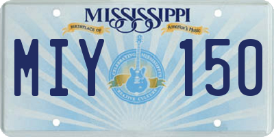 MS license plate MIY150