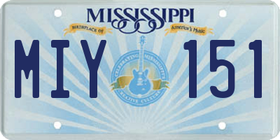 MS license plate MIY151