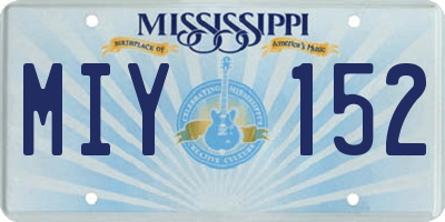 MS license plate MIY152