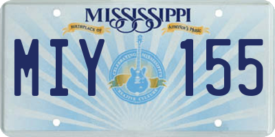 MS license plate MIY155