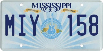 MS license plate MIY158