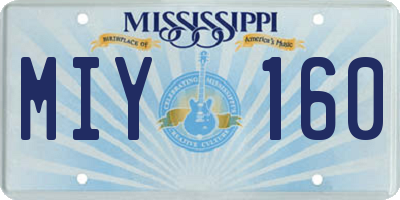 MS license plate MIY160