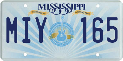 MS license plate MIY165