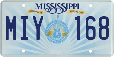 MS license plate MIY168