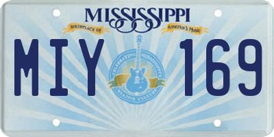 MS license plate MIY169