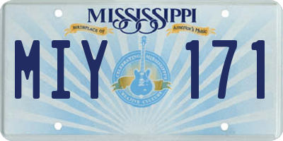 MS license plate MIY171