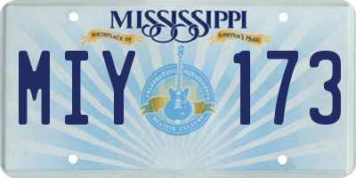 MS license plate MIY173