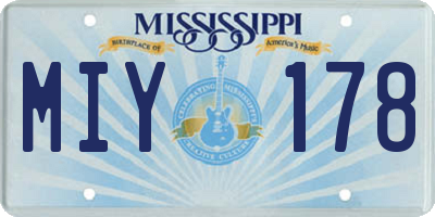 MS license plate MIY178
