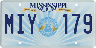 MS license plate MIY179