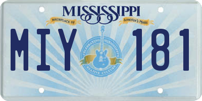 MS license plate MIY181