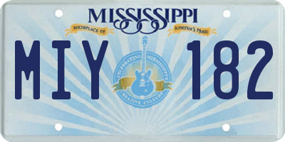 MS license plate MIY182