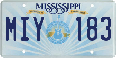 MS license plate MIY183