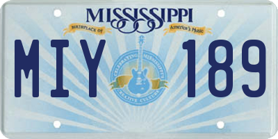 MS license plate MIY189