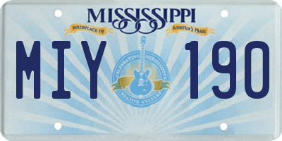 MS license plate MIY190