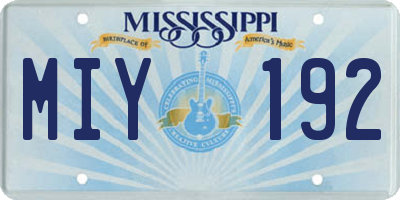MS license plate MIY192