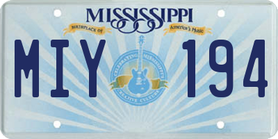 MS license plate MIY194