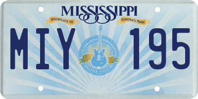 MS license plate MIY195