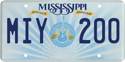 MS license plate MIY200