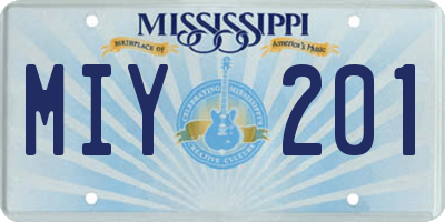 MS license plate MIY201