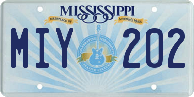 MS license plate MIY202