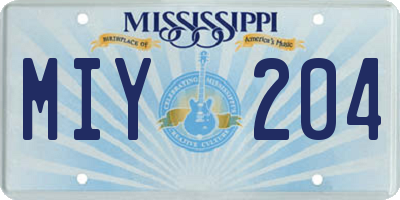 MS license plate MIY204