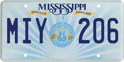 MS license plate MIY206
