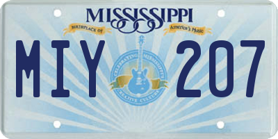 MS license plate MIY207