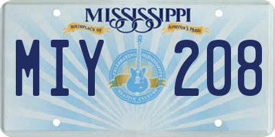 MS license plate MIY208