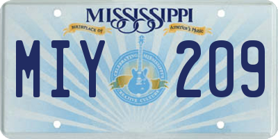 MS license plate MIY209