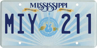 MS license plate MIY211