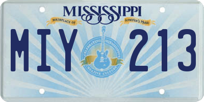 MS license plate MIY213