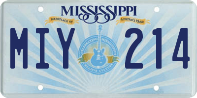 MS license plate MIY214