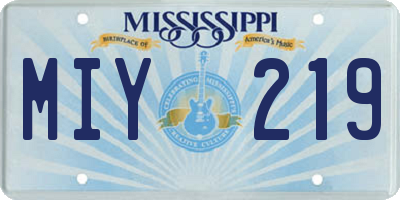 MS license plate MIY219