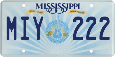MS license plate MIY222