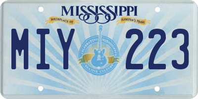 MS license plate MIY223