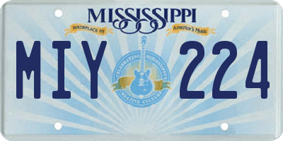 MS license plate MIY224