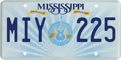 MS license plate MIY225