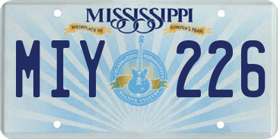 MS license plate MIY226