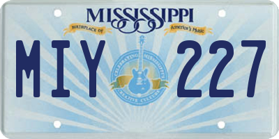 MS license plate MIY227