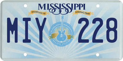 MS license plate MIY228